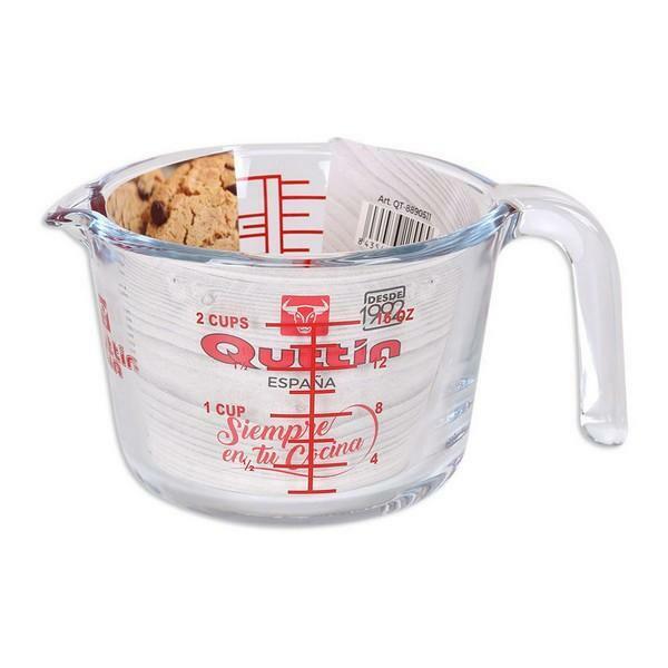 Quttin Glas-Messbecher 1/4 l Glasmessbecher Messbecher hitzebeständig 250ml 1Cup