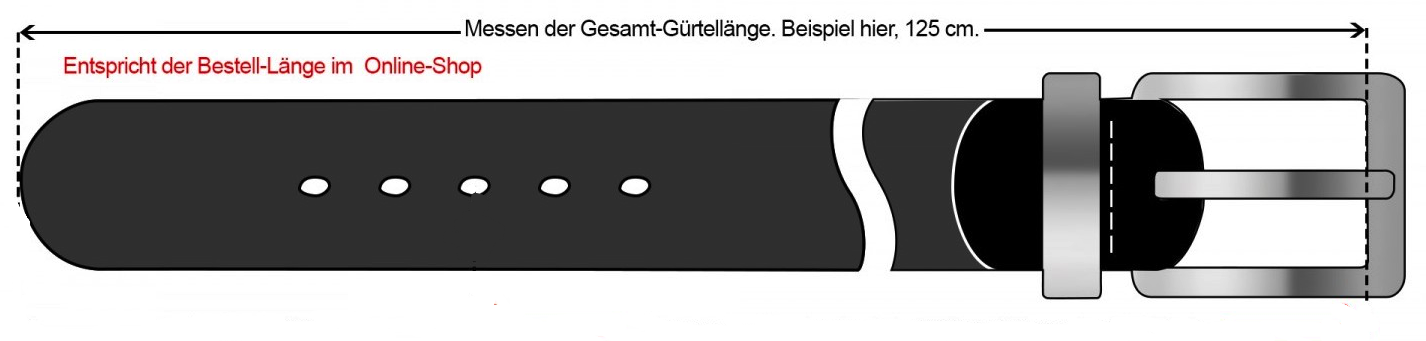 Echt Leder Gürtel Herren Damen Ledergürtel Schwarz 4cm für Anzug, Jeans Kürzbar