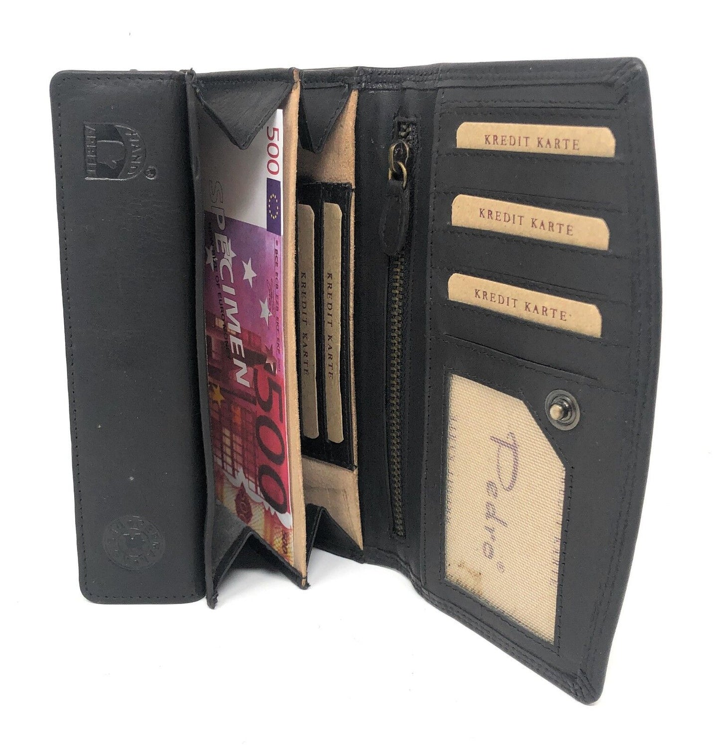 Echt Leder Geldbörse Damen Geldbeutel Luxus Büffelleder Portemonnaie Brieftasche