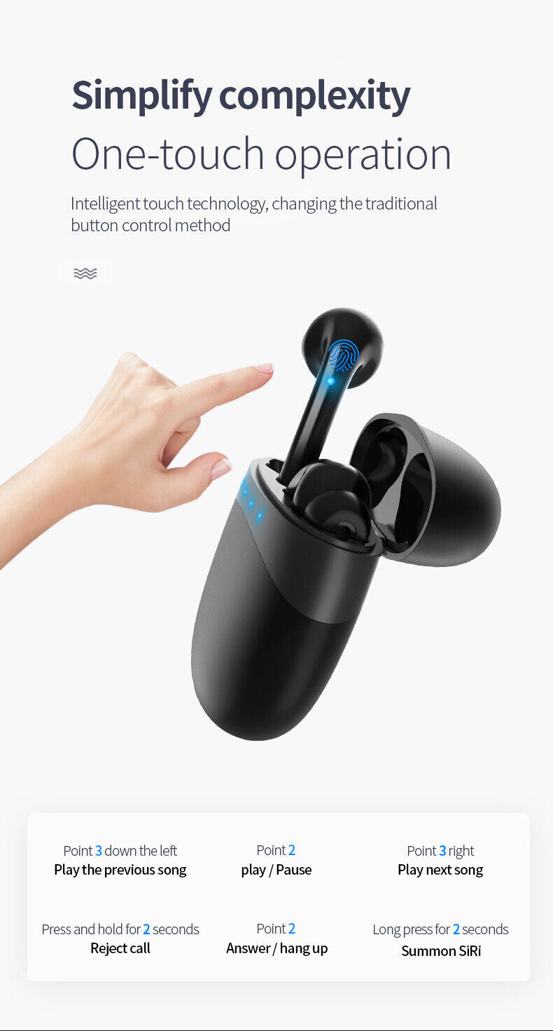Kopfhörer Headset Bluetooth Ohrhörer Kabellos Stereo Wireless Bass Touch Control