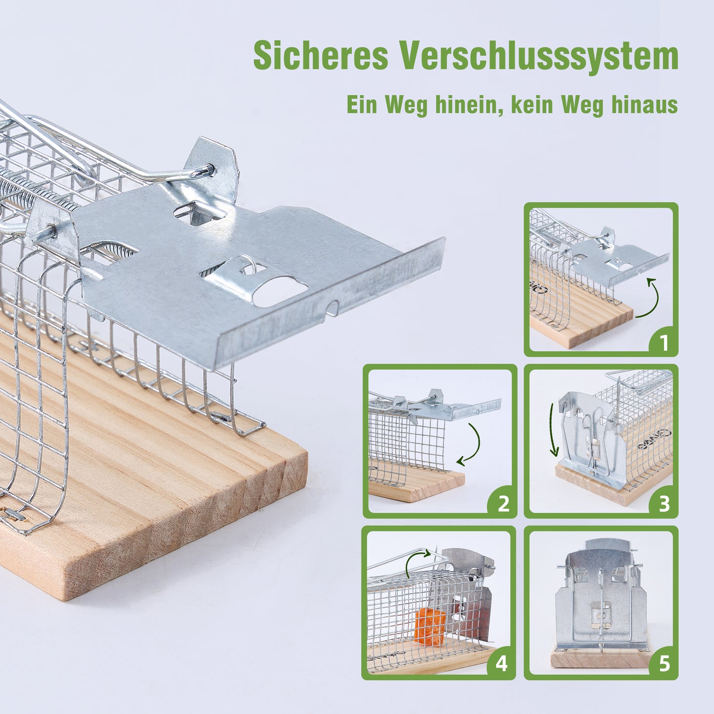 2x Rattenfalle Lebendfalle 30cm Rattenfänger Mausefalle Köderfalle Käfigfalle XL
