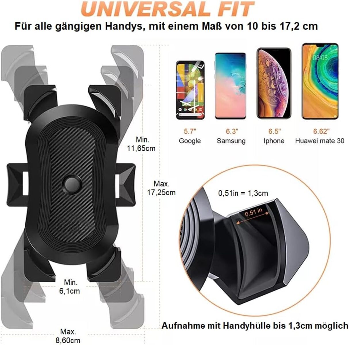 Fahrrad Motorrad Handy Halterung Halter Smartphone Wasserdicht bis 6.6 Zoll 360°
