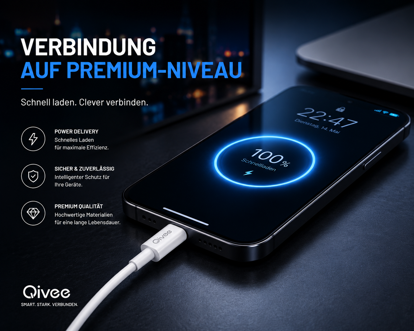 Ladekabel USB Typ C Schnell Datenkabel für Samsung Apple Handy Schnellladekabel