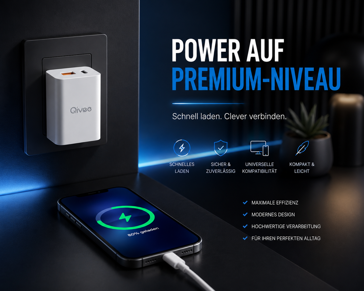 Schnell Ladegerät 25W USB-C Netzteil Adapter Stecker für Samsung Iphone Handy