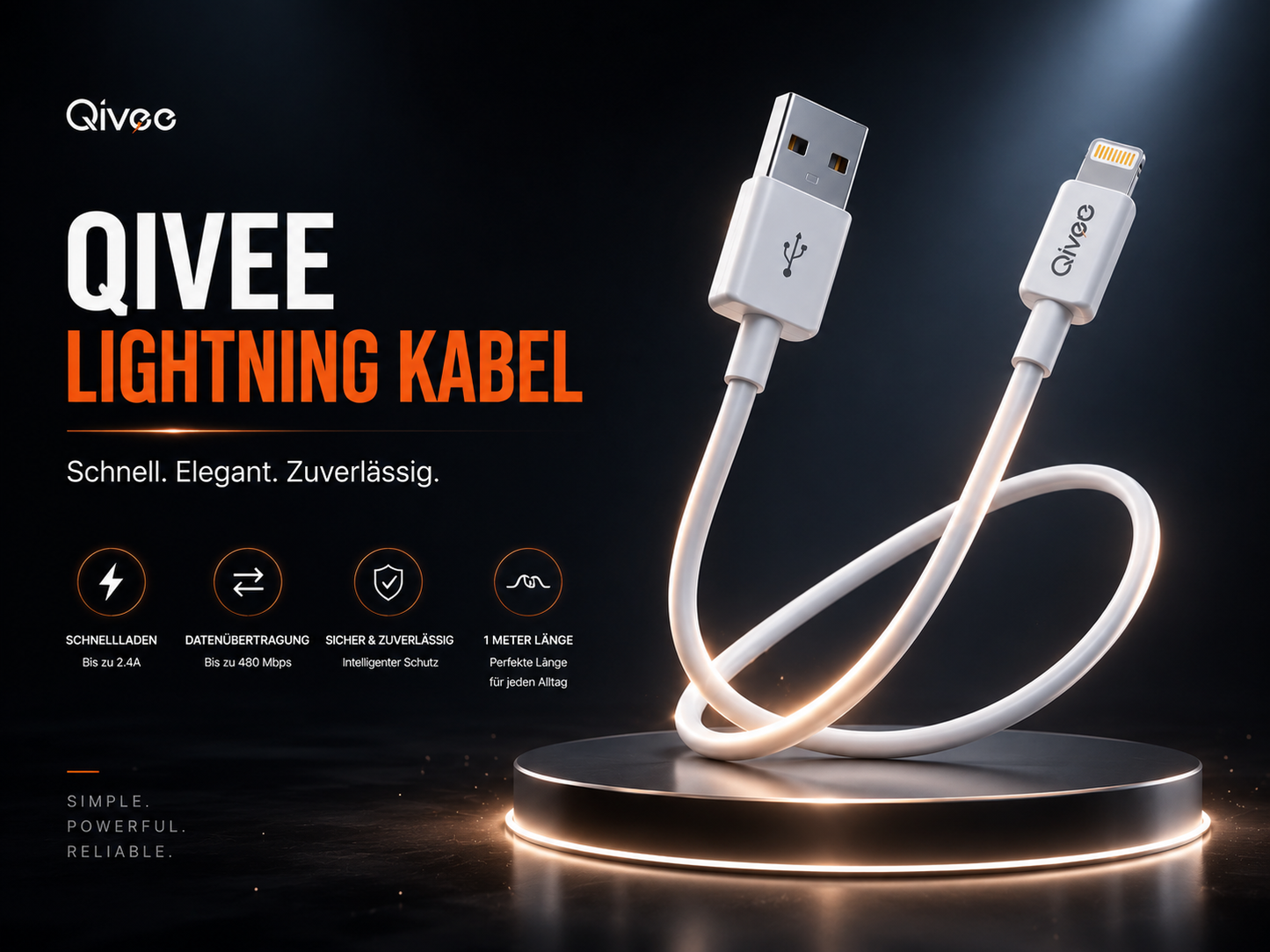 Schnell-Ladekabel 1m USB für original Apple iPhone Pro Max iPad Kopfhörer
