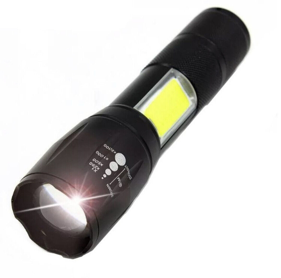 MINI Taschenlampe LED Cree Zoom Polizei 1000 Meter Leuchtweite inkl. Akku USB