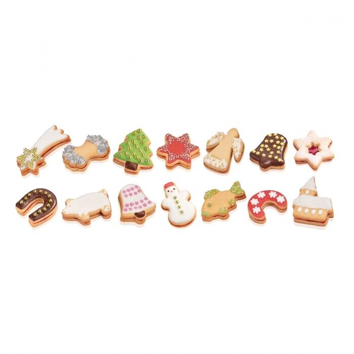 Tescoma Ausstecher mit Stempel für Kekse Plätzchen Weihnachten 4er Set Keksform