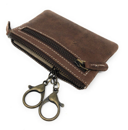 LozanO Schlüsseletui Büffel Leder Schlüsseltasche Schlüsselmappe braun Vintage