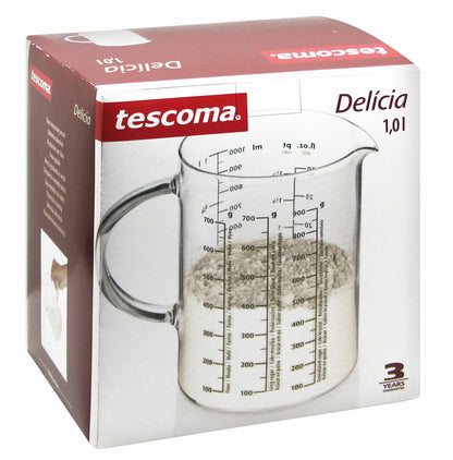 Tescoma Glas-Messbecher 1 Liter Glasmessbecher Messbecher hitzebeständig 1000ml