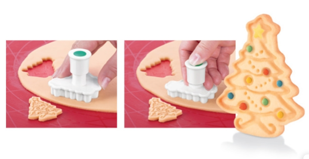 Tescoma Ausstecher mit Stempel für Kekse Plätzchen Weihnachten 4er Set Keksform