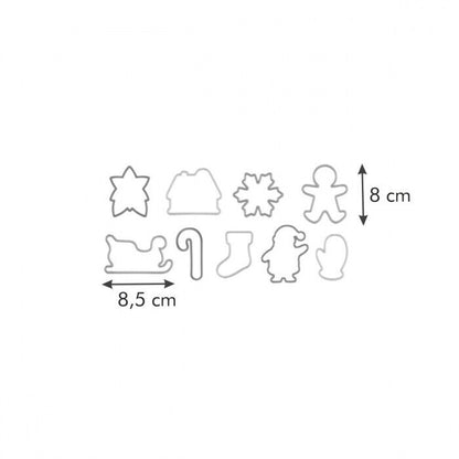 Tescoma 9tlg SET Ausstechform Weihnachten Schneeflocke Stern Plätzchenausstecher
