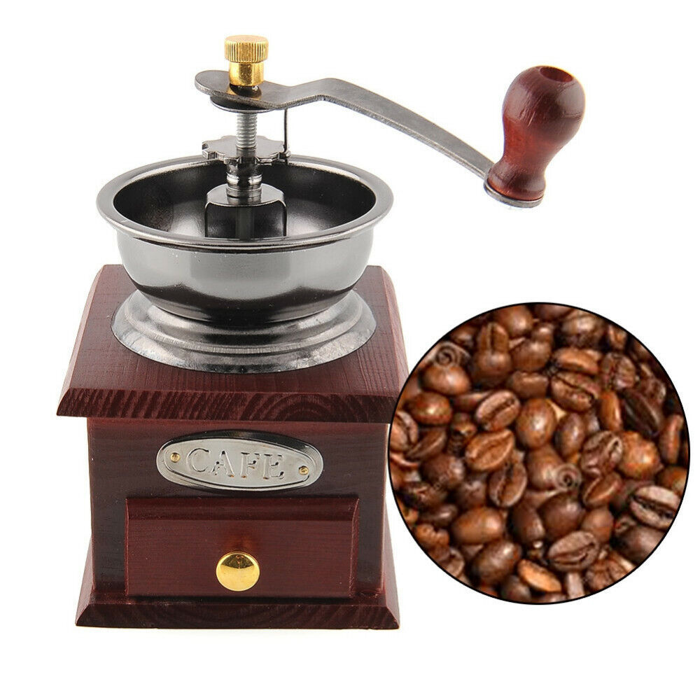 Kaffeemühle manuell Retro-Stil Keramikmahlwerk für Kaffeebohnen Pfeffer, Gewürze