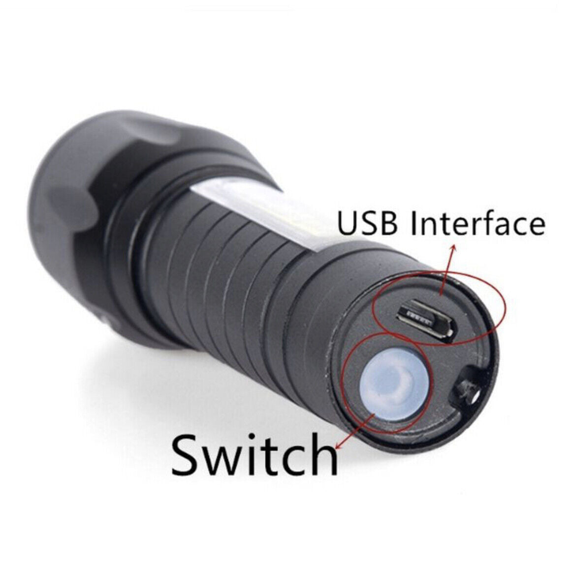 Mini Polizei Taschenlampe Swat Wiederaufladbare starke Leuchtkraft Akku 2 Stück