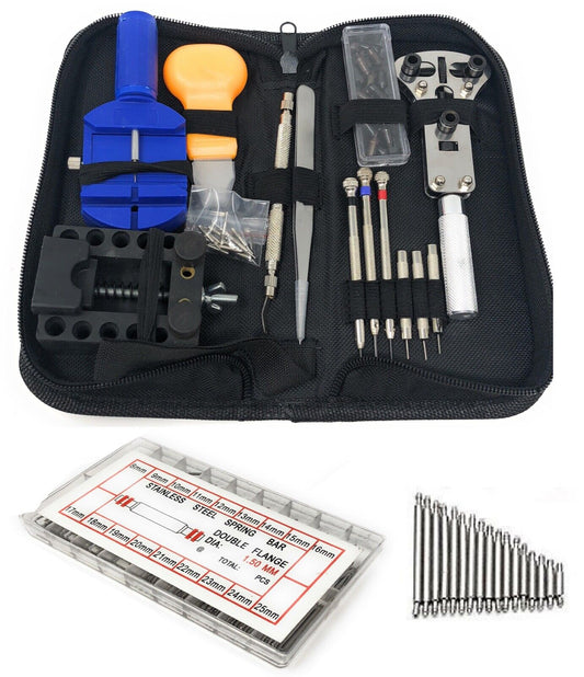 Mega Uhrmacherwerkzeug Set + Federstege 9-25mm Reparaturset Uhren Werkzeug Neu