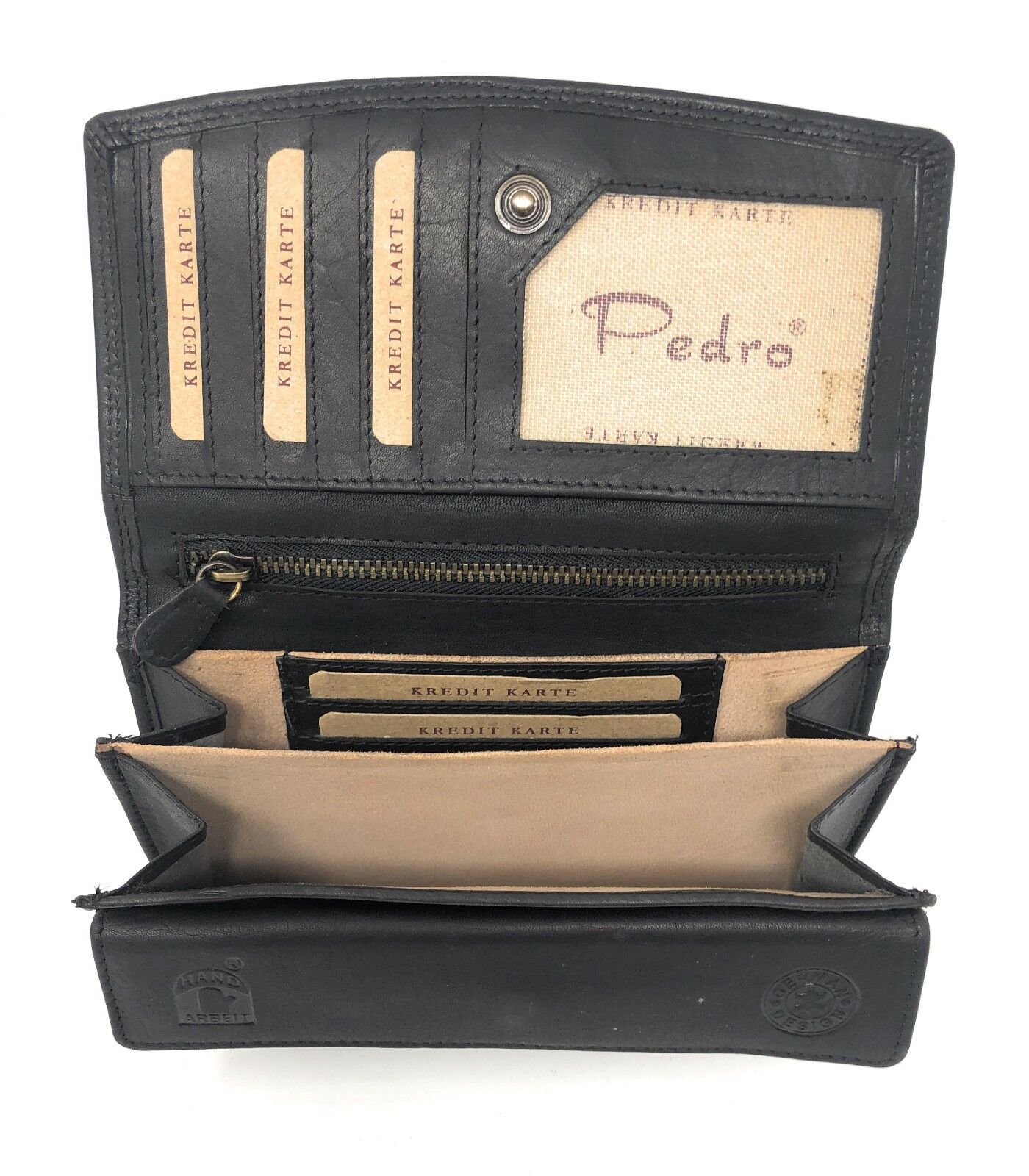 Echt Leder Geldbörse Damen Geldbeutel Luxus Büffelleder Portemonnaie Brieftasche