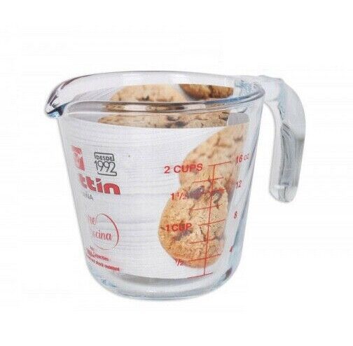 Quttin Glas-Messbecher 1/2 l Glasmessbecher Messbecher hitzebeständig 500ml 2CUP