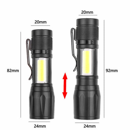 MINI Taschenlampe LED Cree Zoom Polizei 1000 Meter Leuchtweite inkl. Akku USB