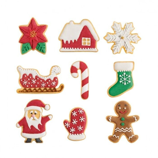 Tescoma 9tlg SET Ausstechform Weihnachten Schneeflocke Stern Plätzchenausstecher