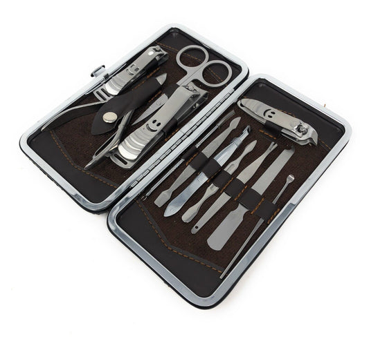 Profi 12 Teiliges Maniküre Set Nagelpflege Nagelknipser Pediküre Nagelset Etui