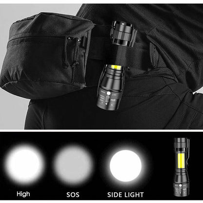 MINI Taschenlampe LED Cree Zoom Polizei 1000 Meter Leuchtweite inkl. Akku USB