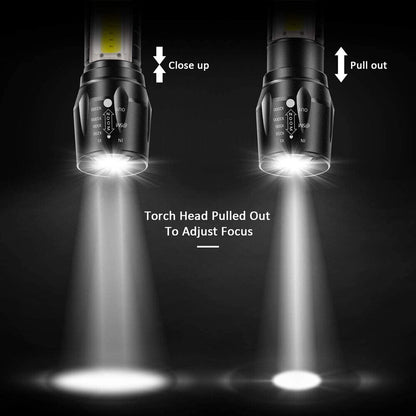 MINI Taschenlampe LED Cree Zoom Polizei 1000 Meter Leuchtweite inkl. Akku USB