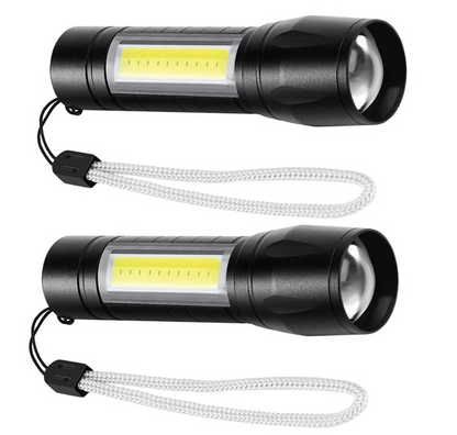 Mini Polizei Taschenlampe Swat Wiederaufladbare starke Leuchtkraft Akku 2 Stück