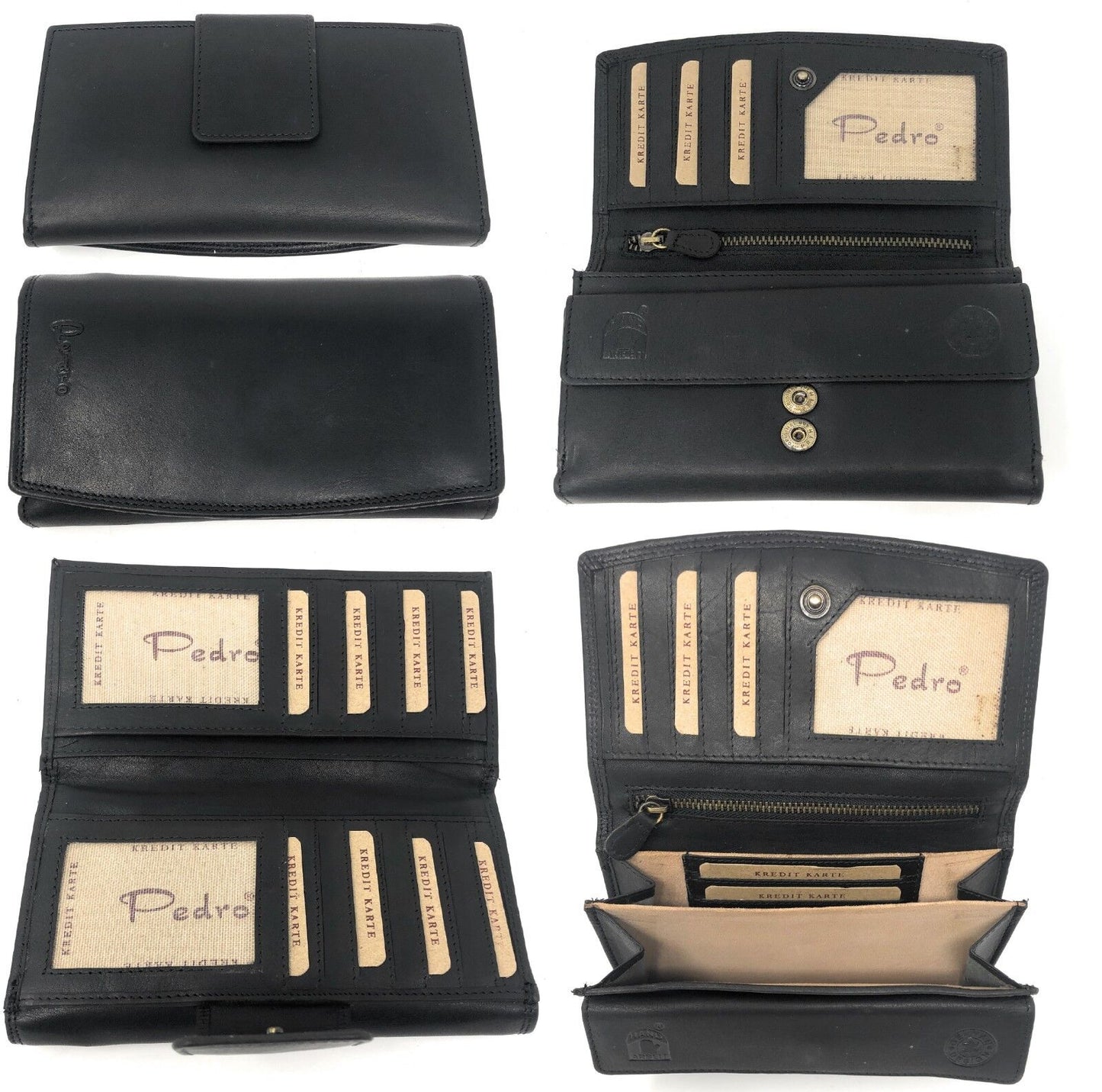 Echt Leder Geldbörse Damen Geldbeutel Luxus Büffelleder Portemonnaie Brieftasche