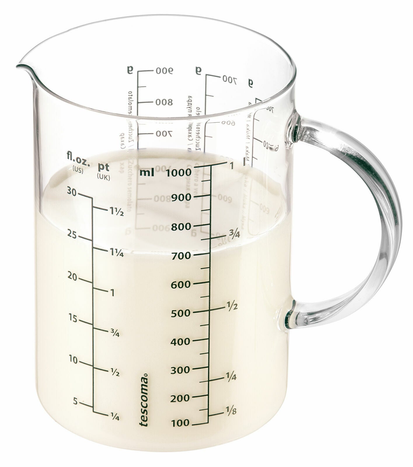 Tescoma Glas-Messbecher 1 Liter Glasmessbecher Messbecher hitzebeständig 1000ml