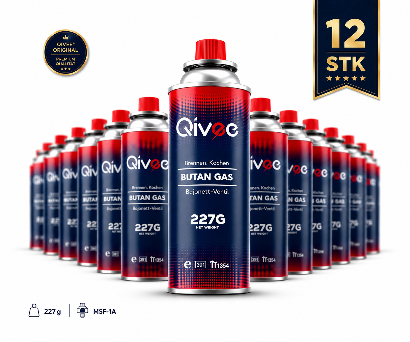12x Butan Gas Kartusche 227g Gaskartuschen Bunsenbrenner Campingkocher Gaskocher