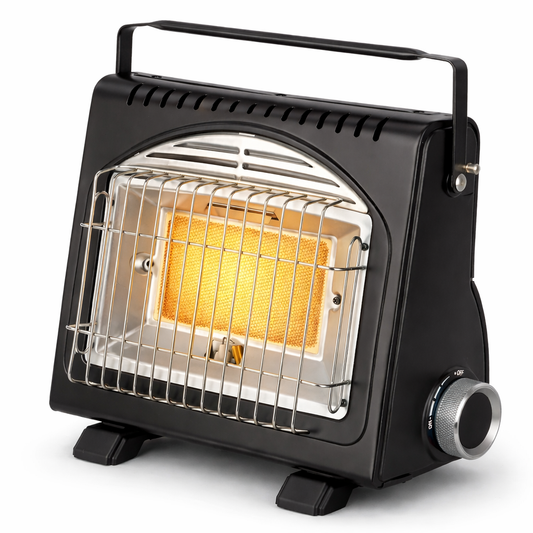 2in1 Gasheizung Camping Gaskocher 1,7kW tragbar Butan Keramik Heizer Outdoor