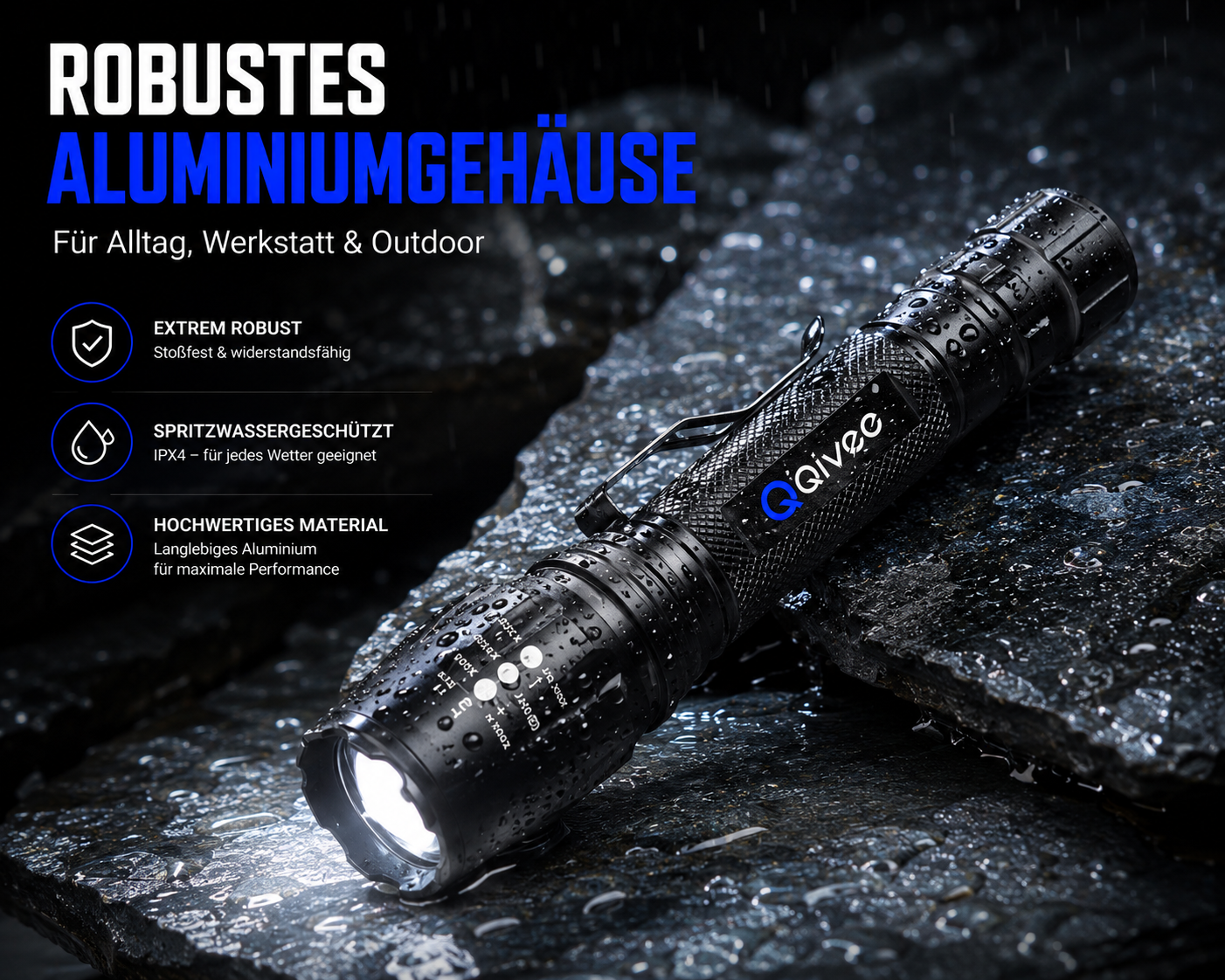 2x LED Taschenlampe Lampe 1km Leuchtweite Militär Taktische USB Wiederaufladbar