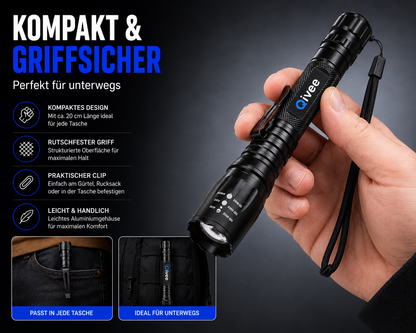 2x LED Taschenlampe Lampe 1km Leuchtweite Militär Taktische USB Wiederaufladbar