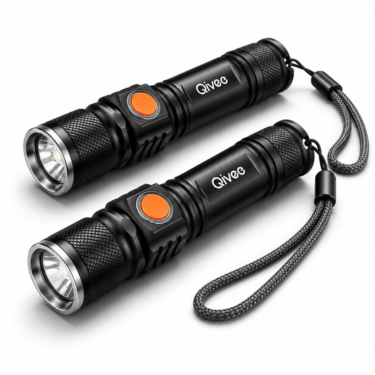2x LED Taschenlampe Starke USB Lampe Polizei Swat Wiederaufladbar 1200 Lumen