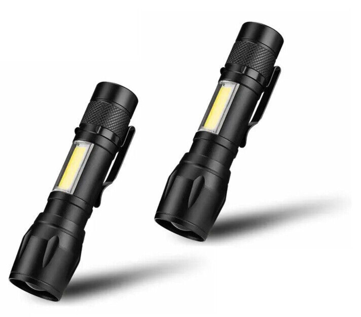2x Mini Taschenlampe Polizei Swat Wiederaufladbare starke Leuchtkraft Akku Lampe