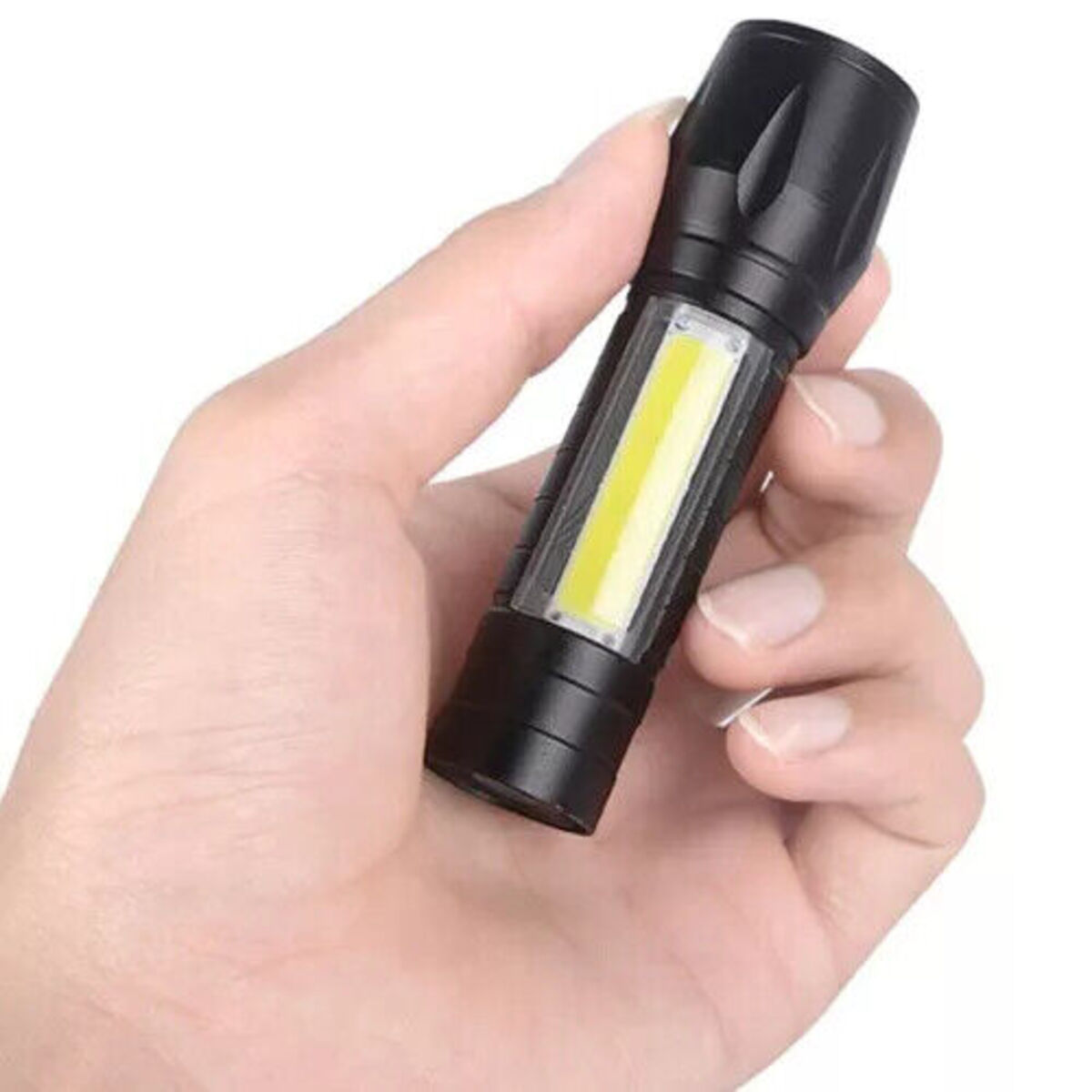 2x Mini Taschenlampe Polizei Swat Wiederaufladbare starke Leuchtkraft Akku Lampe
