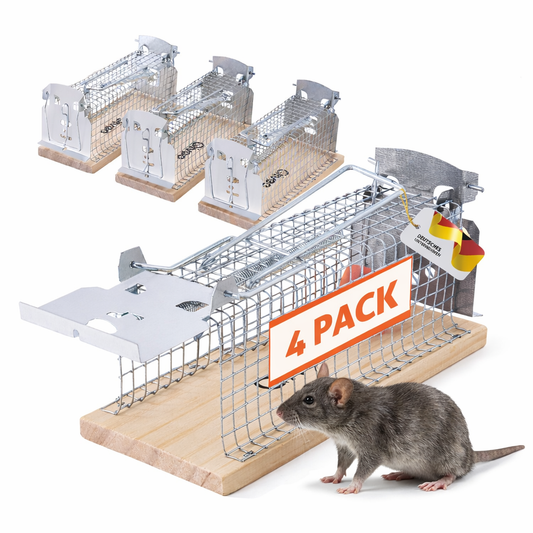 4x Rattenfalle Lebendfalle 30cm Rattenfänger Mausefalle Köderfalle Käfigfalle XL