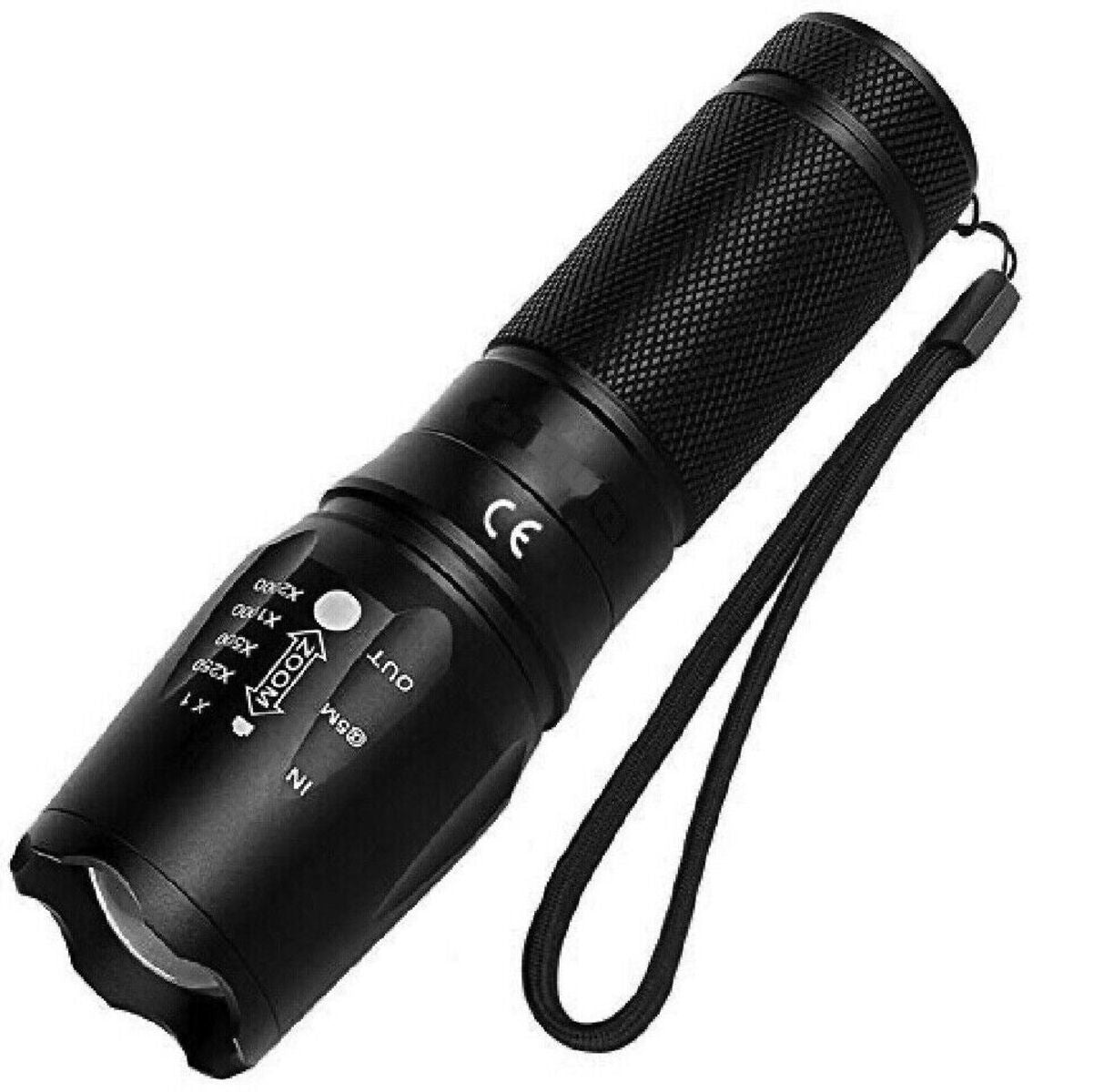 2x LED Taschenlampe Polizei Lampe wiederaufladbar Zoom PowerAkku Ladegerät Swat