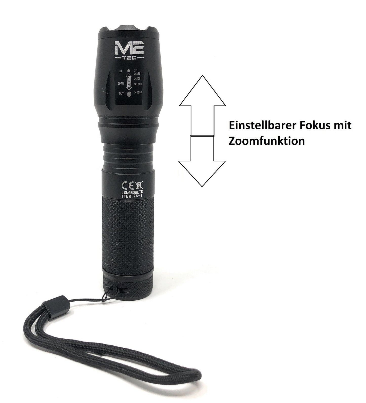 2x LED Taschenlampe Polizei Lampe wiederaufladbar Zoom PowerAkku Ladegerät Swat