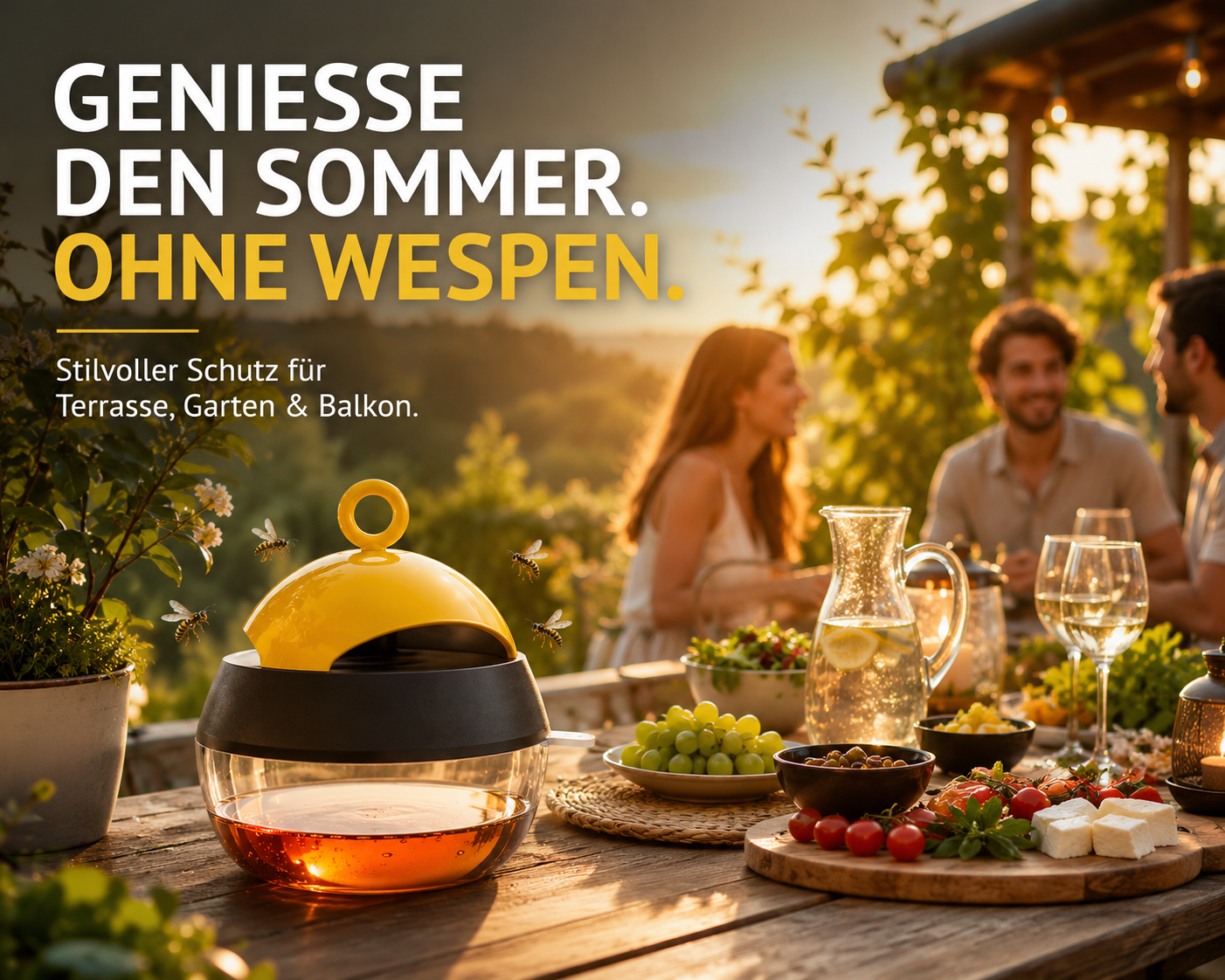 2x Wespenfalle Insektenfalle Fliegenfalle Tisch Haus Garten Wespenabwehr Qivee®