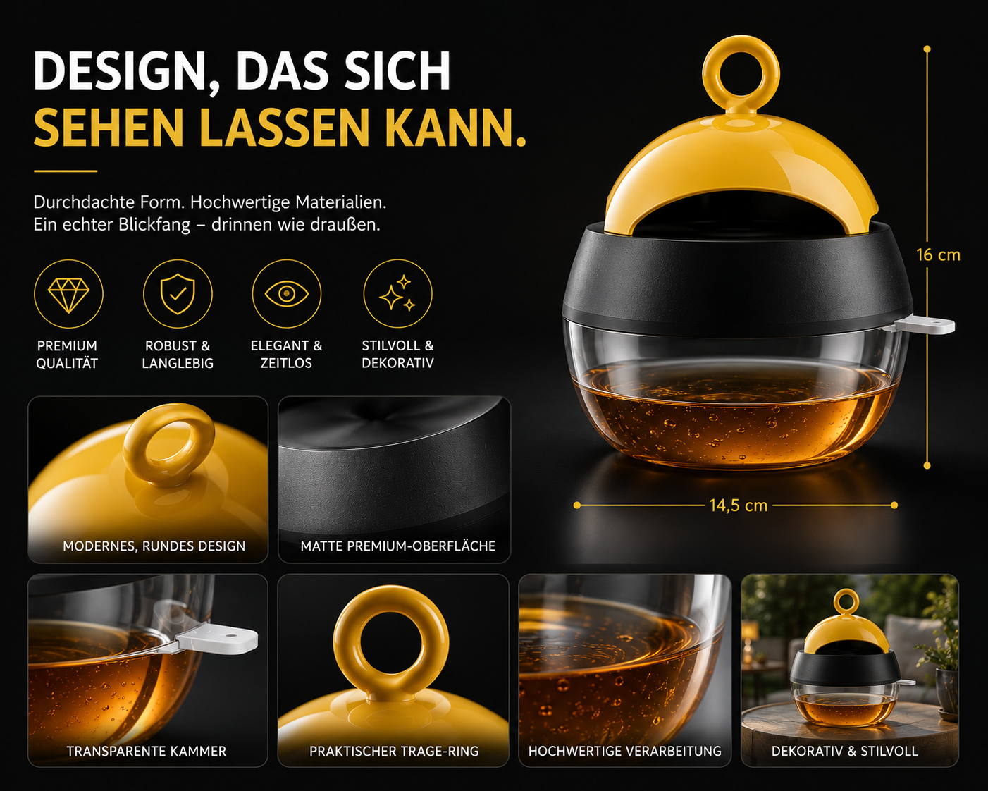 2x Wespenfalle Insektenfalle Fliegenfalle Tisch Haus Garten Wespenabwehr Qivee®