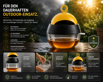 2x Wespenfalle Insektenfalle Fliegenfalle Tisch Haus Garten Wespenabwehr Qivee®