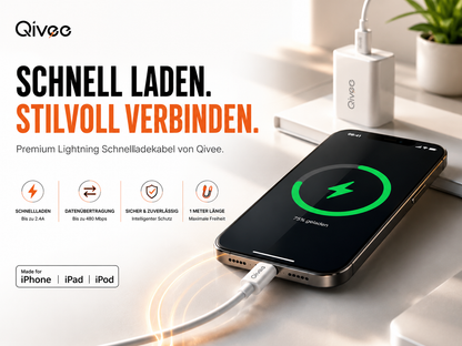2x iPhone Schnell Ladekabel Pro Max 1m USB für Apple iPhone iPad Kopfhörer