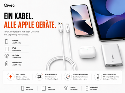 2x iPhone Schnell Ladekabel Pro Max 1m USB für Apple iPhone iPad Kopfhörer