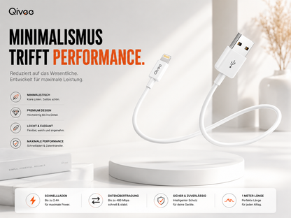 2x iPhone Schnell Ladekabel Pro Max 1m USB für Apple iPhone iPad Kopfhörer