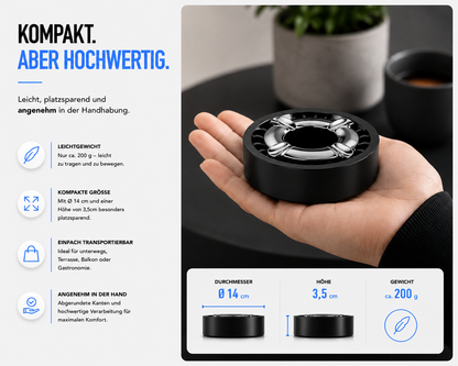 3x Aschenbecher Gluttöter Wind Balkon Bistro Rund Glut Killer Ascher Löscher Set