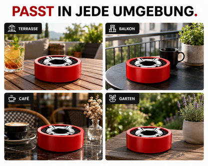3x Aschenbecher Gluttöter Wind Balkon Bistro Rund Glut Killer Ascher Löscher Set