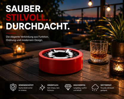 3x Aschenbecher Gluttöter Wind Balkon Bistro Rund Glut Killer Ascher Löscher Set