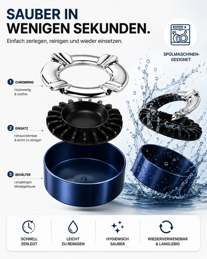 3x Aschenbecher Gluttöter Wind Balkon Bistro Rund Glut Killer Ascher Löscher Set