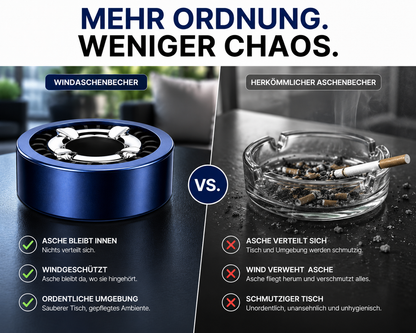 3x Aschenbecher Gluttöter Wind Balkon Bistro Rund Glut Killer Ascher Löscher Set