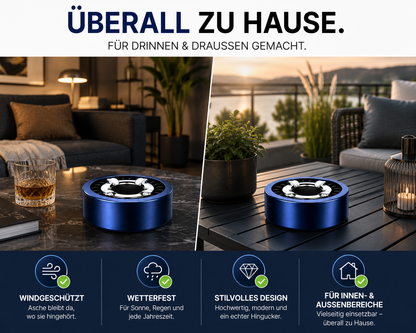 3x Aschenbecher Gluttöter Wind Balkon Bistro Rund Glut Killer Ascher Löscher Set